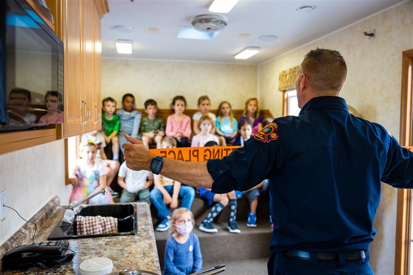 Thompson's Station Elementary students practice fire safety
